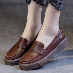 Handmade Leather Soft Sole Loafers Flat Shoes