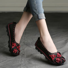 Handmade Ethnic Flowers Comfortable Retro Shoes Loafer
