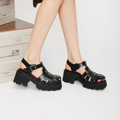 Platform Chunky Heels Sandals Gladiator Fisherman Y2K Shoes