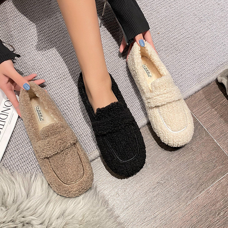 Cute Winter Warm & Soft Plush Fur Loafers Shoes
