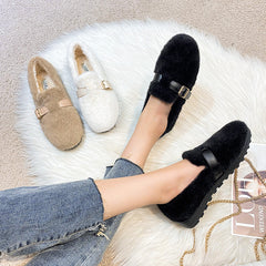 Warm Soft Plush Fur Winter Loafers Shoes
