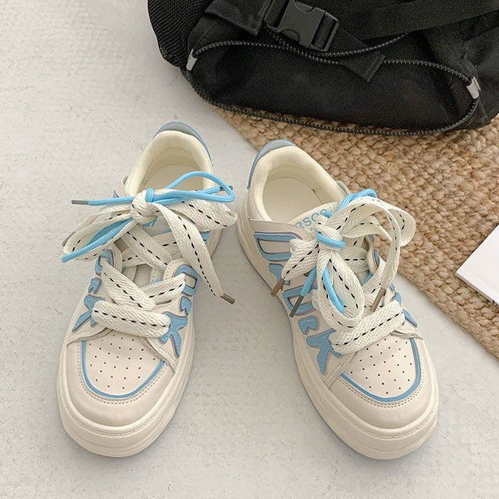 Letter Patchwork Trendy Sneakers Students Shoes