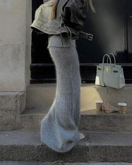 Soft Woolen Knitted Maxi Skirt