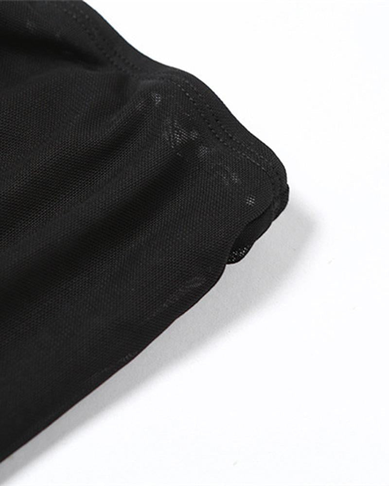 Mesh Irregular Hem Skirt