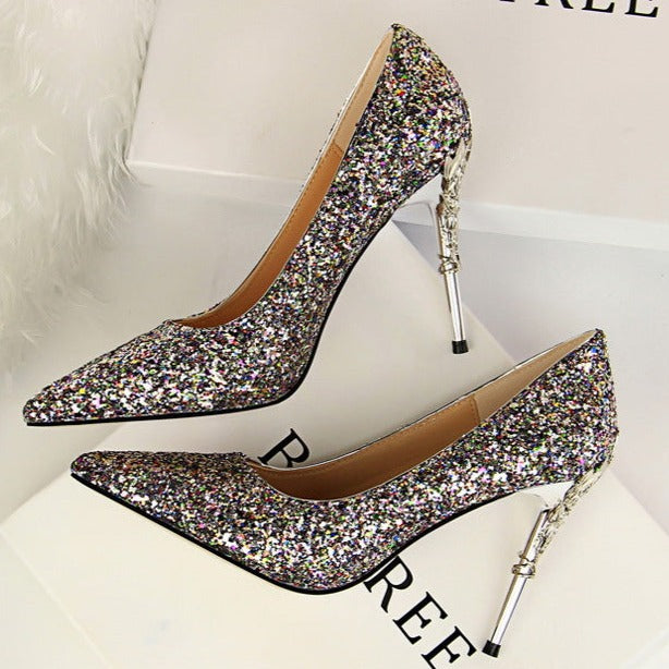 Sequins High Heels Bridal Wedding Prom Homecoming Shoes