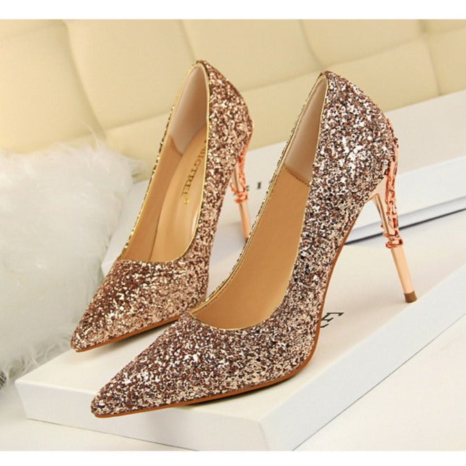 Sequins High Heels Bridal Wedding Prom Homecoming Shoes