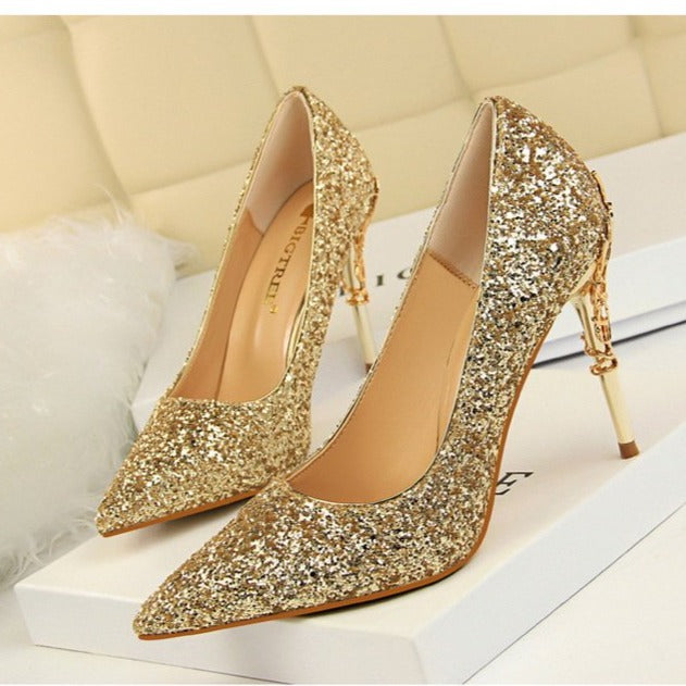 Sequins High Heels Bridal Wedding Prom Homecoming Shoes