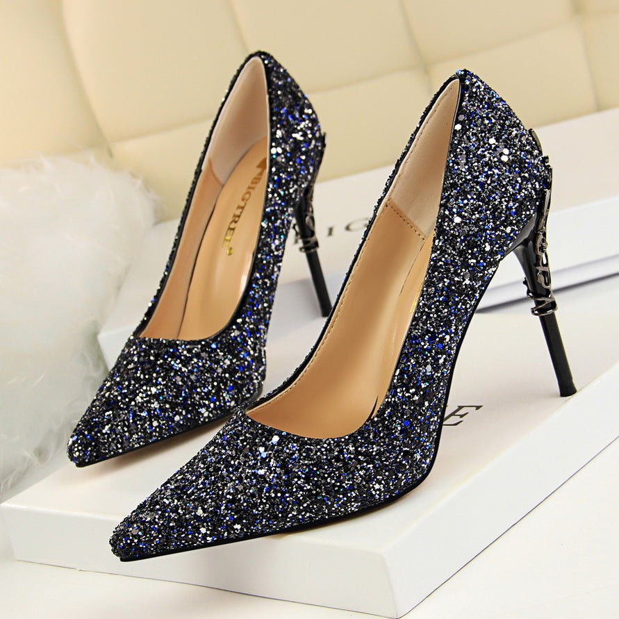 Sequins High Heels Bridal Wedding Prom Homecoming Shoes