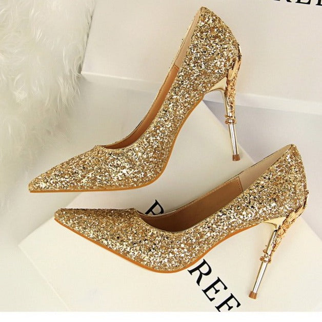 Sequins High Heels Bridal Wedding Prom Homecoming Shoes