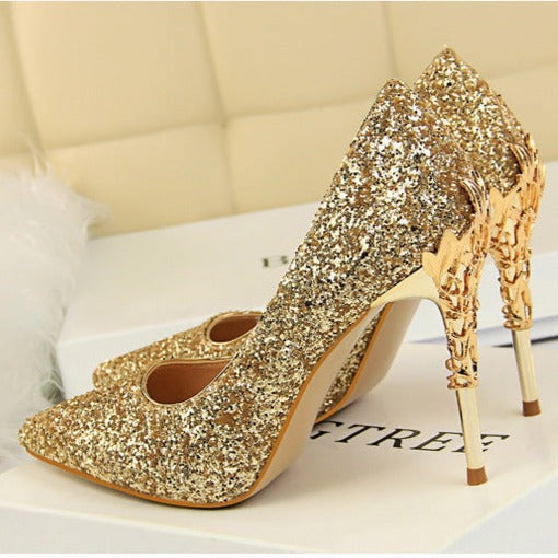 Sequins High Heels Bridal Wedding Prom Homecoming Shoes