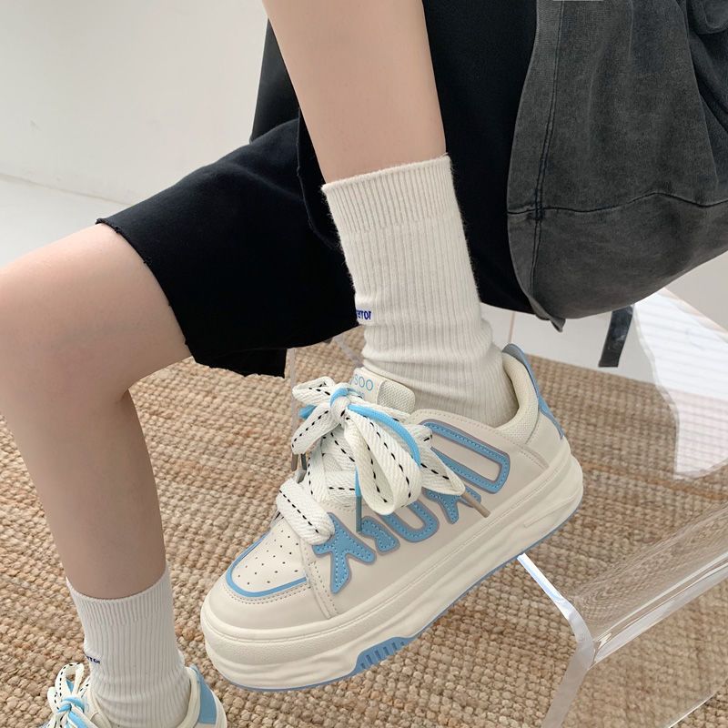 Letter Patchwork Trendy Sneakers Students Shoes