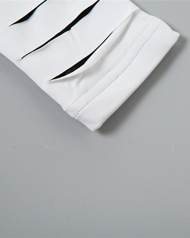 Ripped Contrast Long Sleeve Coords