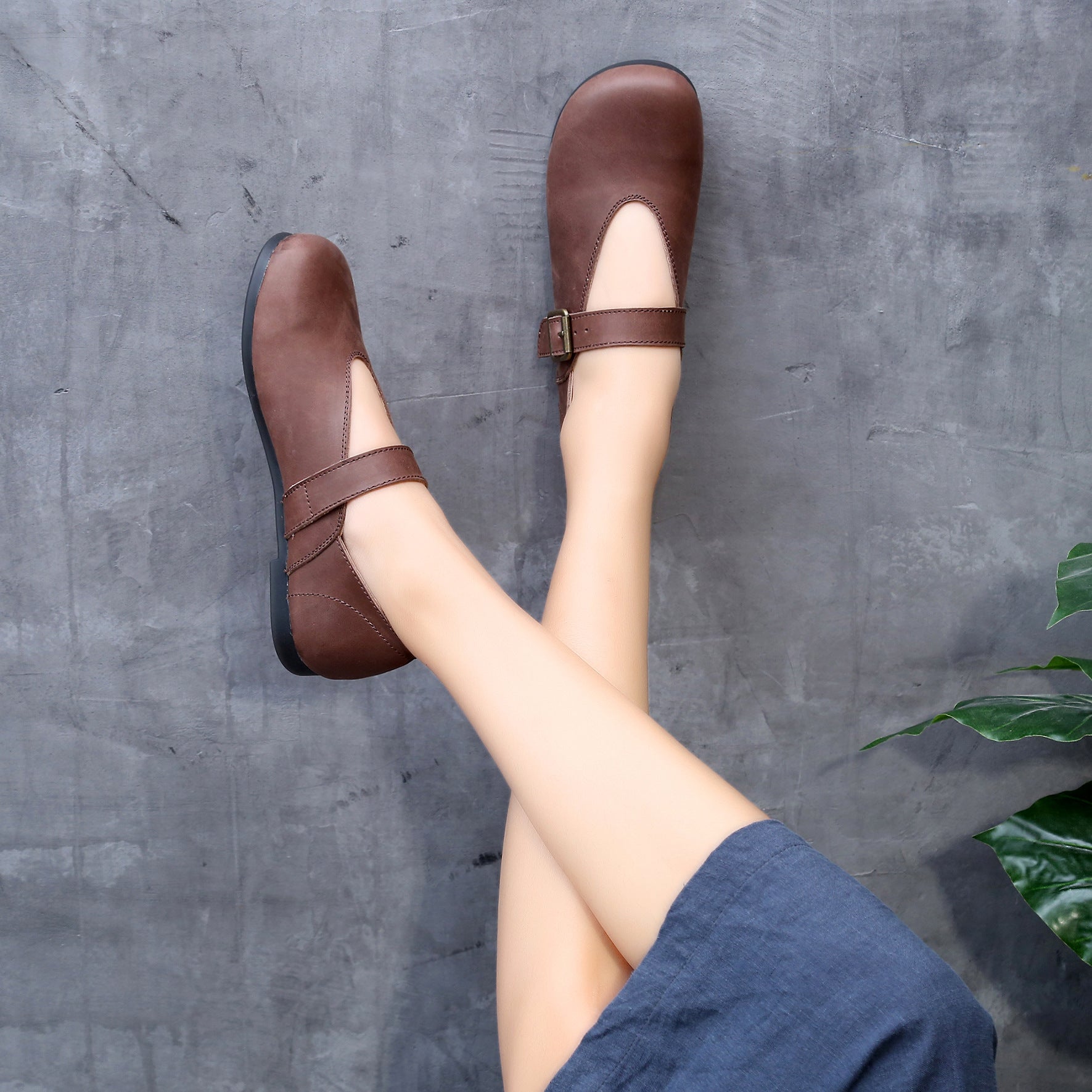 Retro Soft Leather Handmade Flat Shoes
