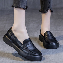 Handmade Leather Soft Sole Loafers Flat Shoes
