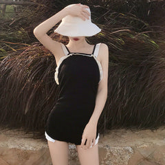 Cute Ruffled Sleeveless Monokini Swimsuit One Piece