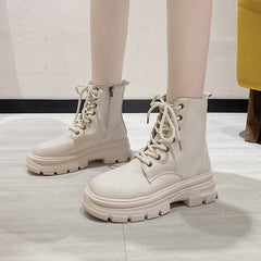 Platform Ankle White Combat Boots