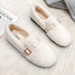 Warm Soft Plush Fur Winter Loafers Shoes