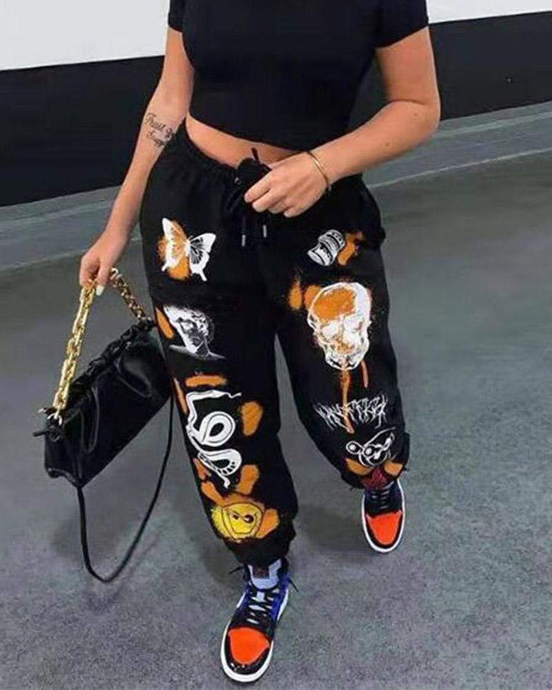 Cartoon Print Sweatpants