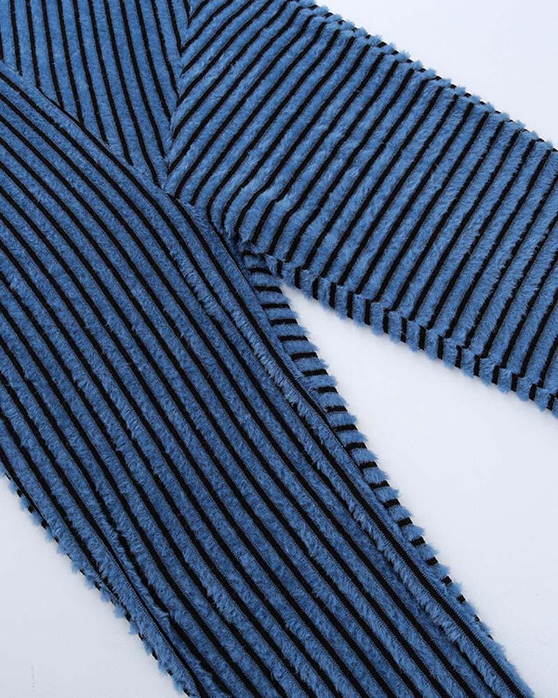 Fluffy Striped Pants