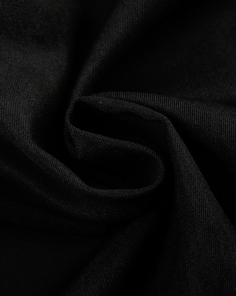 Contrasting Utility Mini Skirt with Leg Warmers