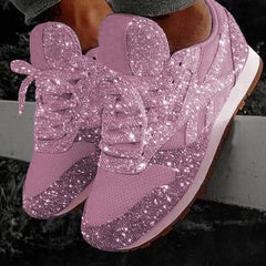 Glitter Tennis Shoes Shiny Crystal Platform Sneakers