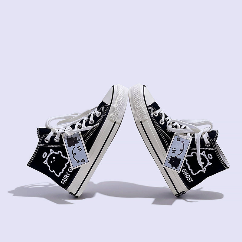 Mens Students Fairy Ghost High Top Canvas Sneakers