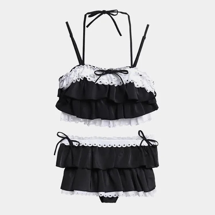 Kawaii School Girl Ruffle Swimsuit Swimwear