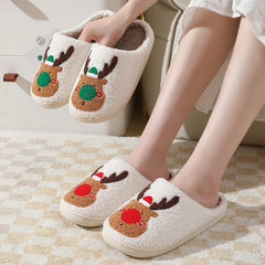 Christmas Shoes Winter Home Slippers Elk Soft Cozy Bedroom Slipper