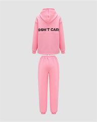 I Don't Care Slogan Coord Set
