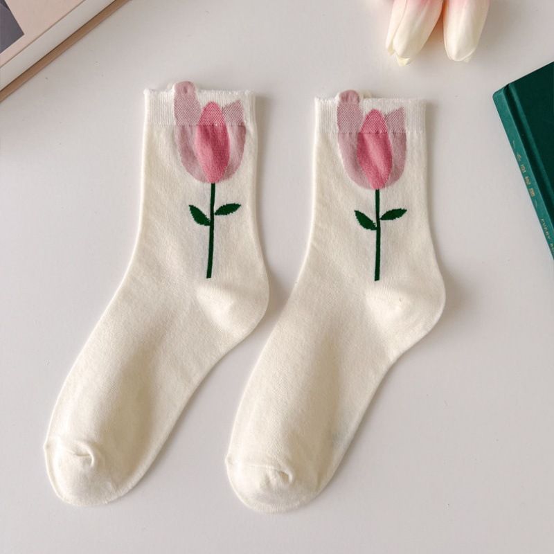 Cute Flowers Candy Color Socks