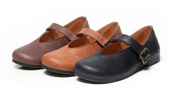 Retro Soft Leather Handmade Flat Shoes