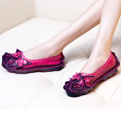 Handmade Ethnic Flowers Comfortable Retro Shoes Loafer