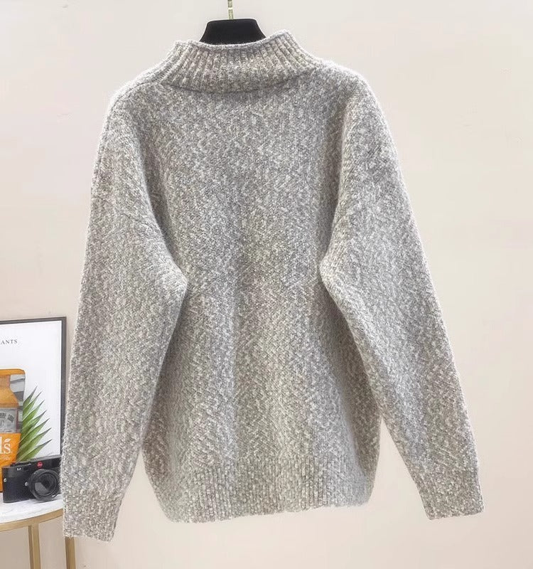 Christmas Cute Dear Half Turtleneck Sweater