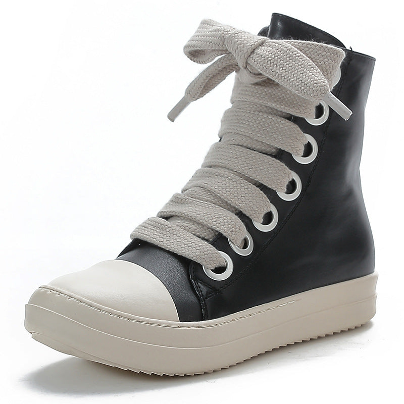 Lace-up Side Zip High Top Skate Shoes Sneakers