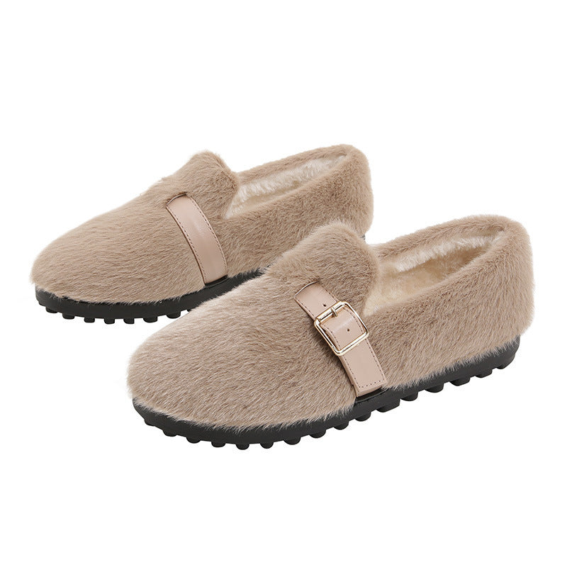 Warm Soft Plush Fur Winter Loafers Shoes
