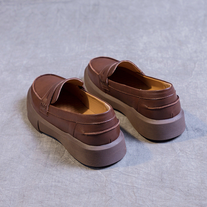 Handmade Leather Soft Sole Loafers Flat Shoes