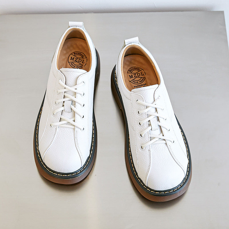 Platform Oxfords Shoes Lace Up Flats Leather Shoes