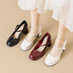 Block Heel Mary Janes Pumps Dress Shoes