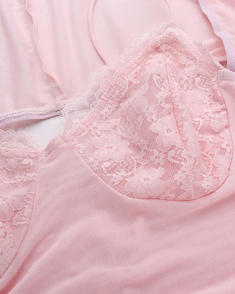 Lace Trim Cami Bolero Top
