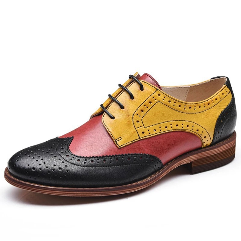 Women's Classical Leather Brogues Flat Lace-up Oxford Loafers