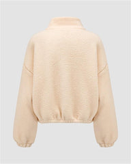 Soild Color Teddy Zip Up Jacket