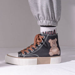 Teenager Cute Bear High Top Canvas