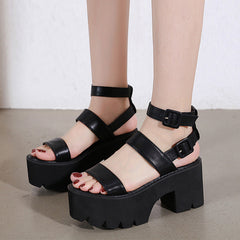 Platform Chunky Heeled Sandals Gothic Heeled Open Toe