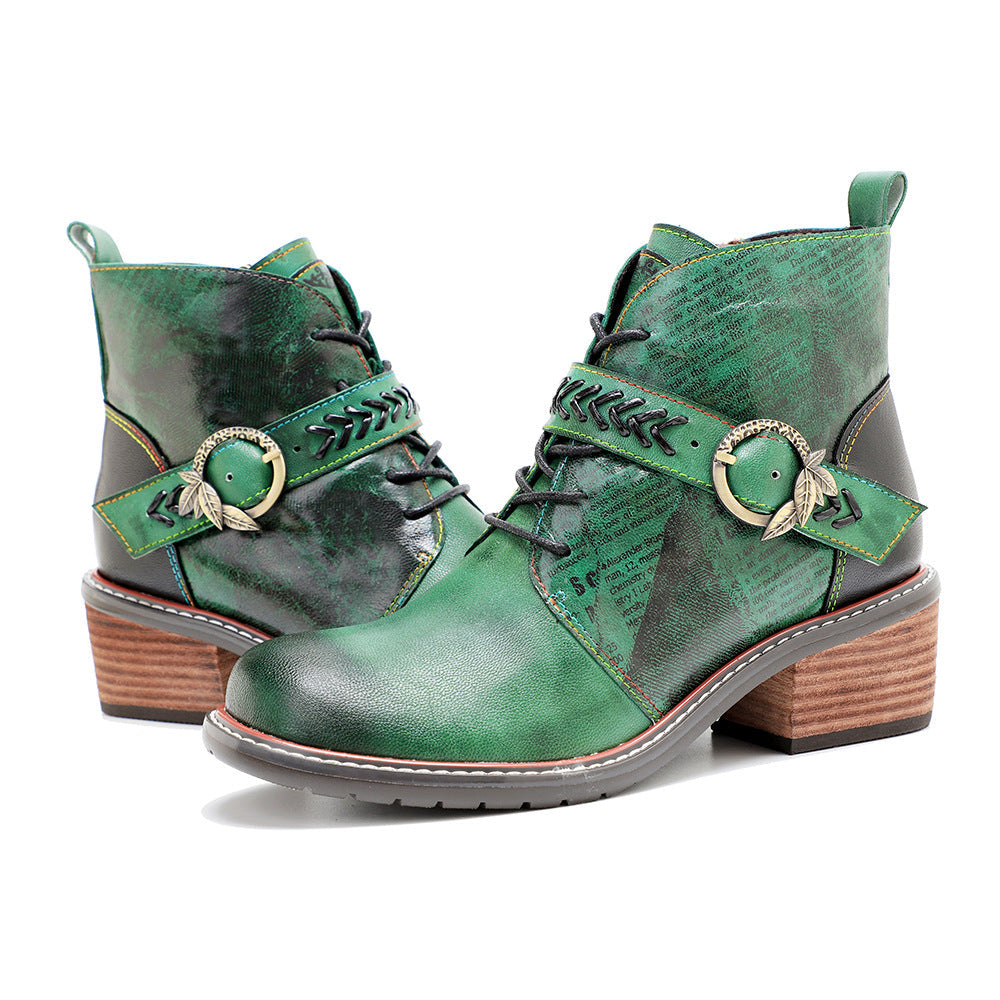 British Racing Leather Ankle Boot