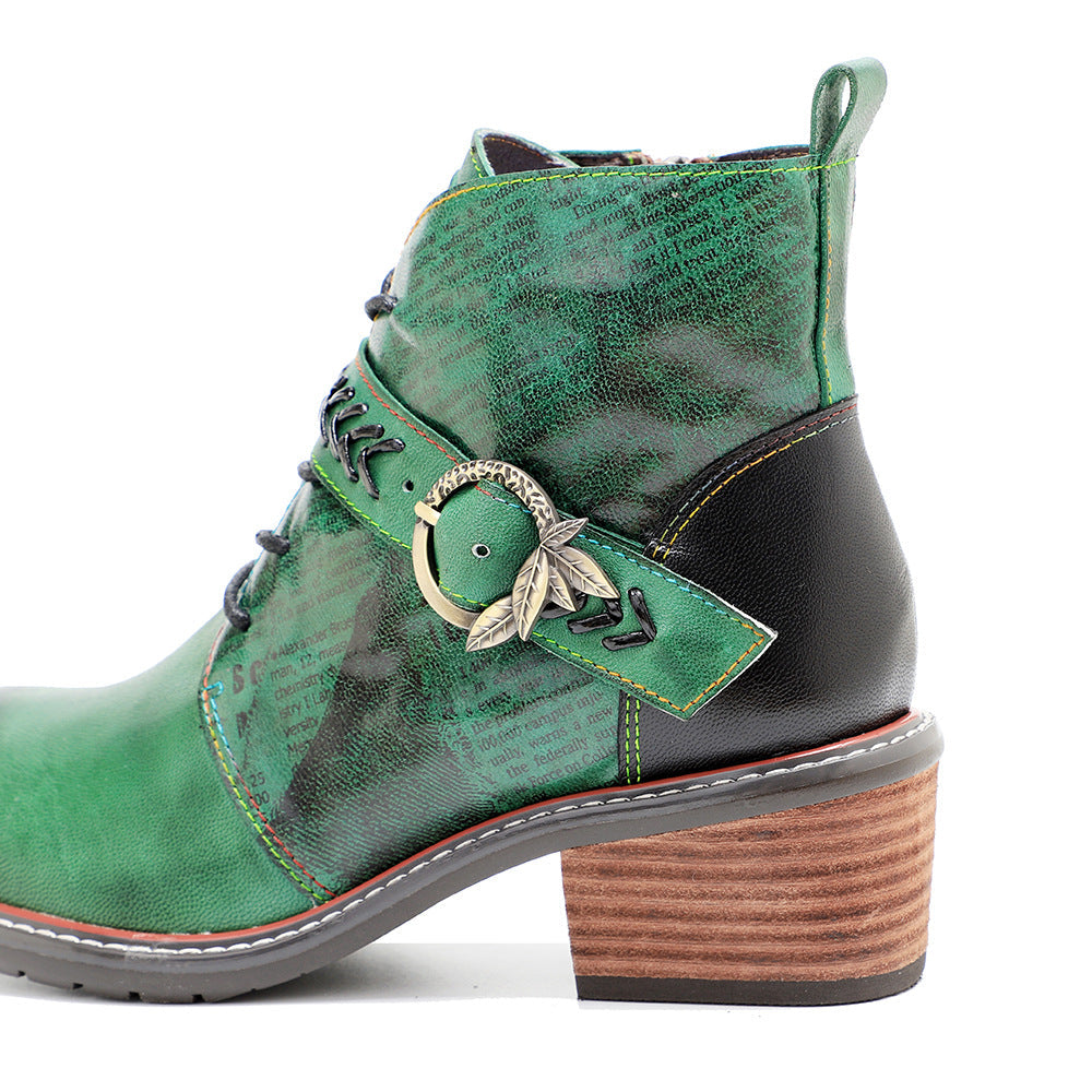 British Racing Leather Ankle Boot