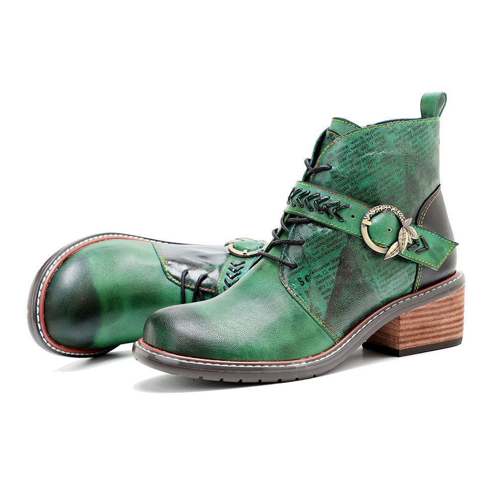 British Racing Leather Ankle Boot