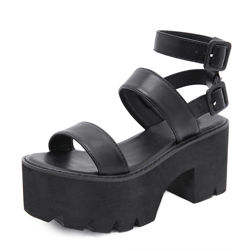 Platform Chunky Heeled Sandals Gothic Heeled Open Toe