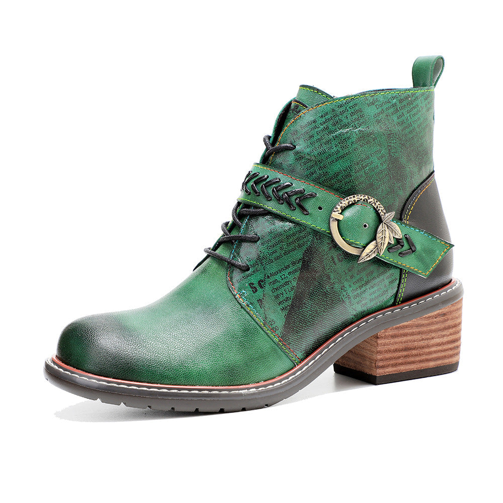 British Racing Leather Ankle Boot