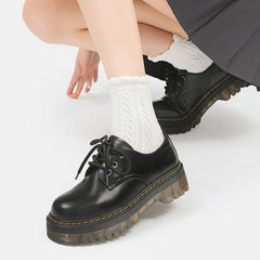 Platform Oxfords lace-up Loafers