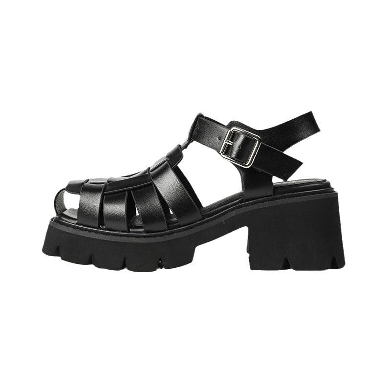 Platform Chunky Heels Sandals Gladiator Fisherman Y2K Shoes